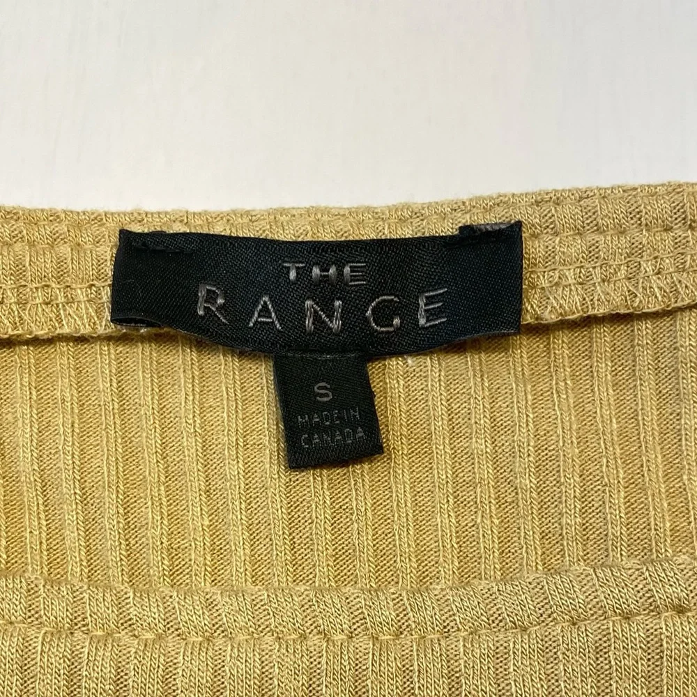 THE RANGE Ribbed Knit Puff Sleeve Neutral Classic Top Beige Tan Size Small - Picture 16 of 17